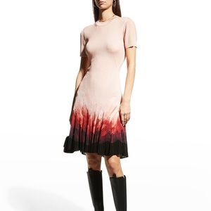 ALEXANDER MCQUEEN
Dip-Dye Ribbed Fit-&-Flare Dress - Rose Gold